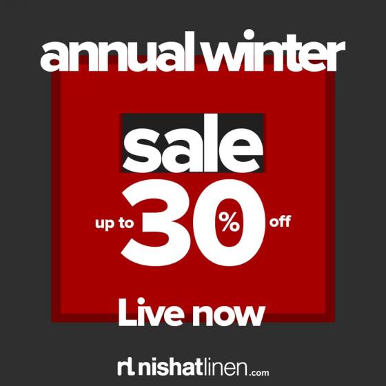 Nishat Linen ANNUAL WINTER SALE 2020! up to 30 off for limited time